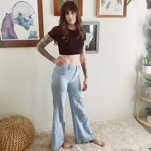 Pilcro and The Letterpress wide leg flares